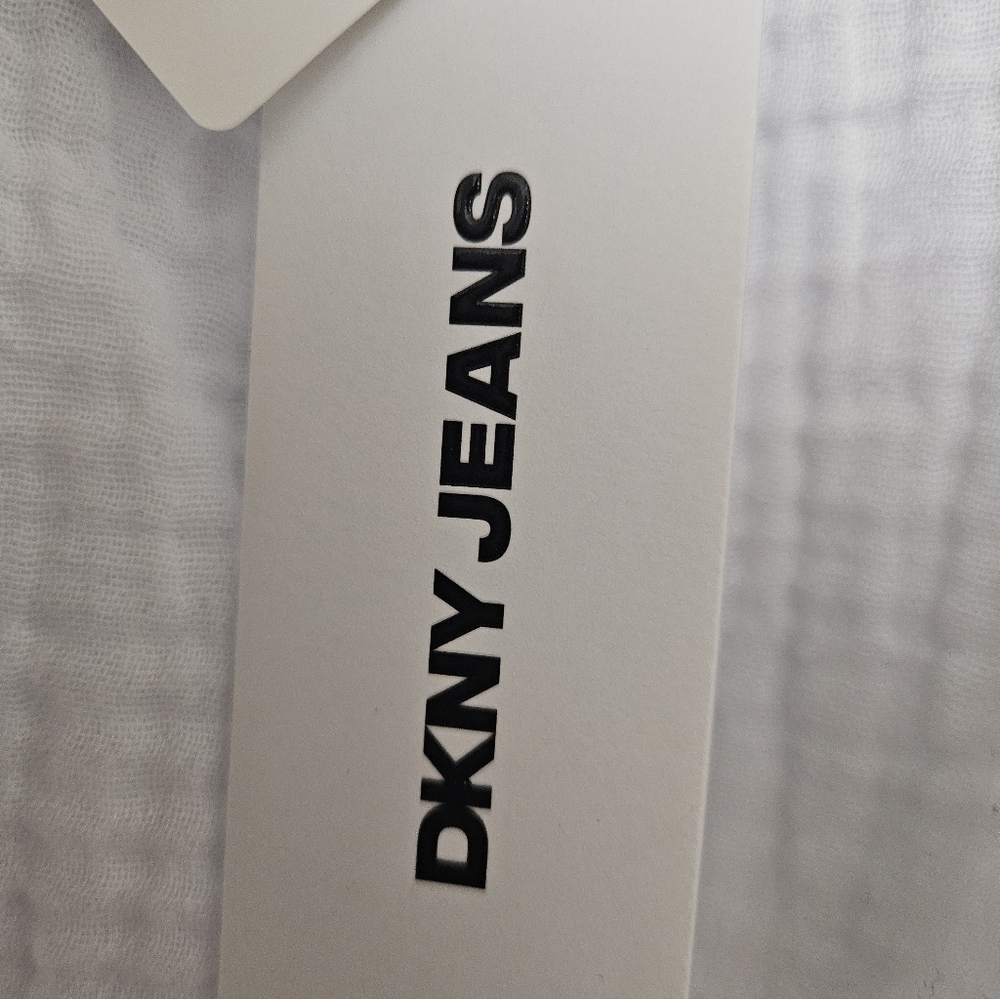 DKNY Jeans Crop Top Blouse Cotton Size Large NWT - Picture 6 of 7